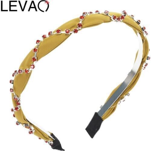 LEVAO New Girl Elegant Rhinestone Hairbands Fine Headband Hair Hoops Fashion Women Head Band Birthday Present Hair Accessories