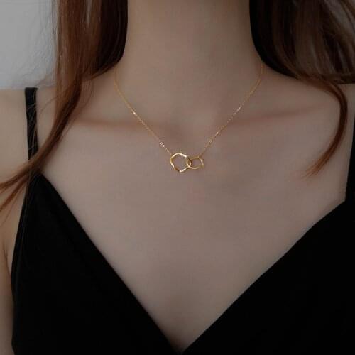 S925 Sterling Silver Necklace for Women Irregular Square Necklace Simple Elegant Light Clavicle Chain Jewelry Wholesale