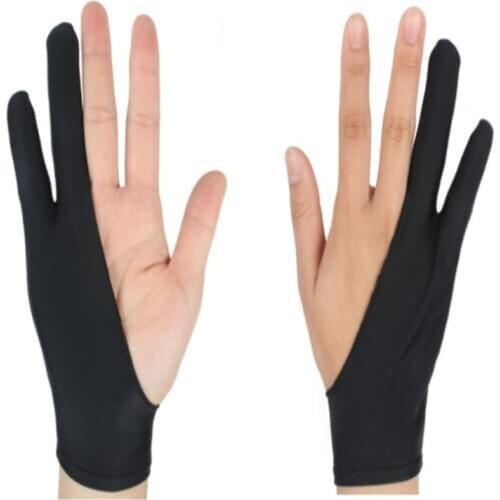 Artist Drawing Glove for Any Graphics Drawing Table 2 finger Anti-Fouling Both for Right And Left Hand Drawing Gloves Free Size