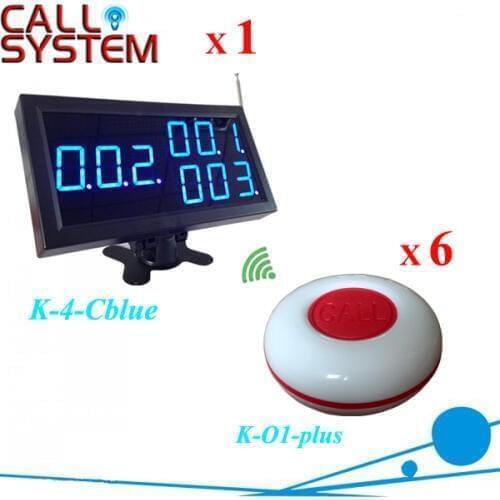 Restaurant Call button Transmitter 6pcs with 1 desktop display receiver from china supplier