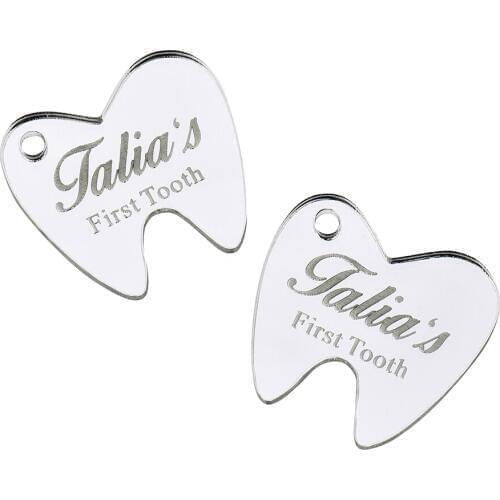 Personalized Engraved Mirror Baby Name Table Centerpieces Baby Shower Gift Decor First Tooth Tags Favors 4cm Wood Birth
