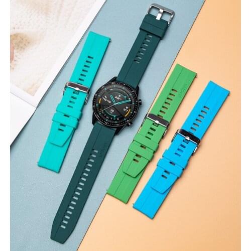 20 22mm 20mm 22mm 24mm Silicone Band Strap Quick Release Watchband Bracelet for Samsung Active 2 Huami Huawei Smart Watch