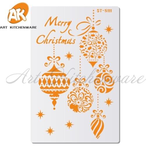 Christmas Stencil For Walls Painting Scrapbook Stamp Album Decorative Embossing DIY Craft Paper Card Flower cake tools