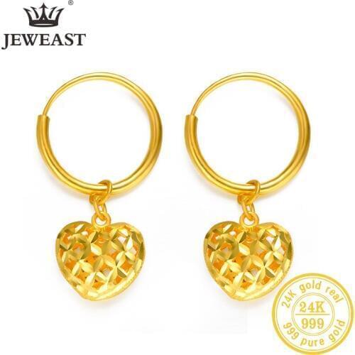 SFE 24K Pure Gold Earring Real AU 999 Solid Gold Earrings Good Hollow Ball Tassel Upscale Trendy Fine Jewelry Hot Sell New 2020