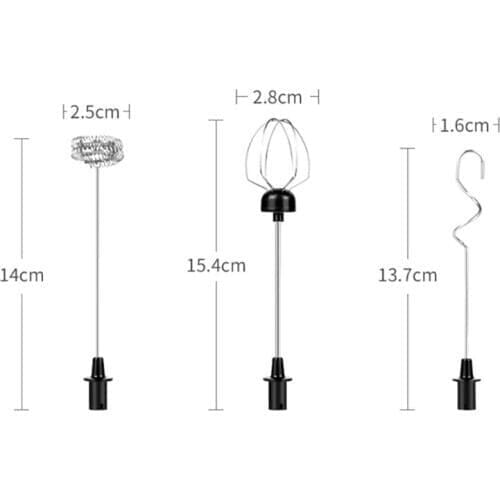 USB Rechargeable Milk Frother Mixer 2 Whisk Handheld 3-Speed Milk Foamer