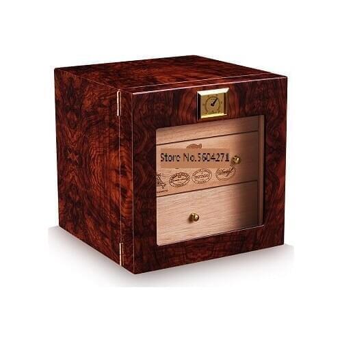 Cigar Moisturizing Box 3 Layers Natural Alcohol Cedar Solid Wood Piano Paint Cigar Cabinet