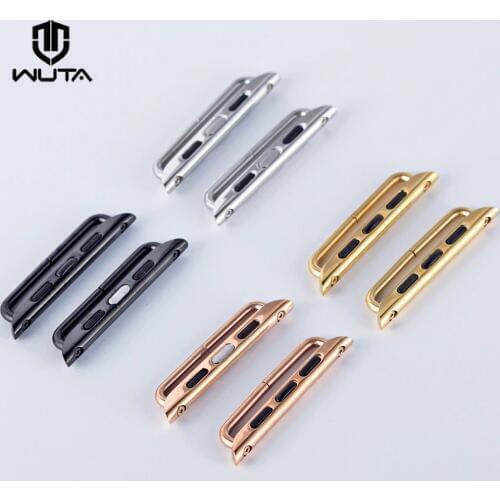 WUTA 1pair Seamless Metal Connector Clasp Buckle Connection Adapter For Apple Watch 38mm/42mm Two Size For Choose
