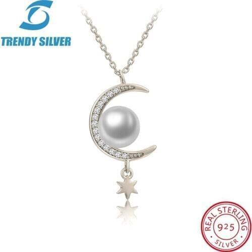 925 sterling silver necklace chain for women woman rose gold plated pendant jewelry pave CZ