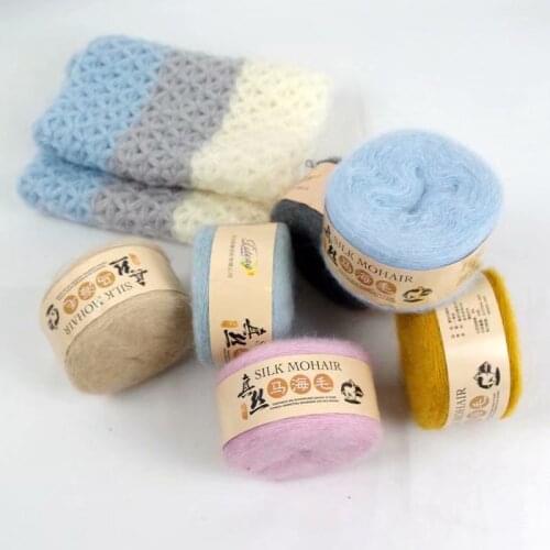 1pcs Silk Mohair Fine Hand-woven Color Sweater Super Soft Super Silk Wool Ball 50g Yarn for Knitting
