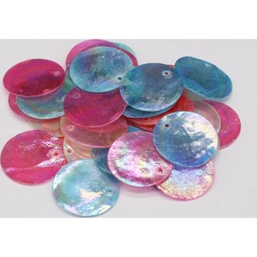 10Pcs Natural Shell Beads Round Dyed Shell Gold Alloy Edge Necklace Accessories Shell Pendant Charms for Jewelry Making Bracelet