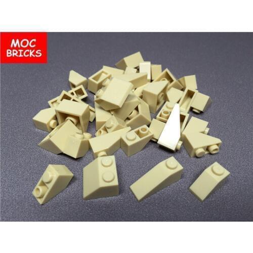 10pcs/lot MOC Bricks Tan yellow Inverted Slope Bricks & Slope Bricks DIY Educational Building Blocks Action Figure Children gift
