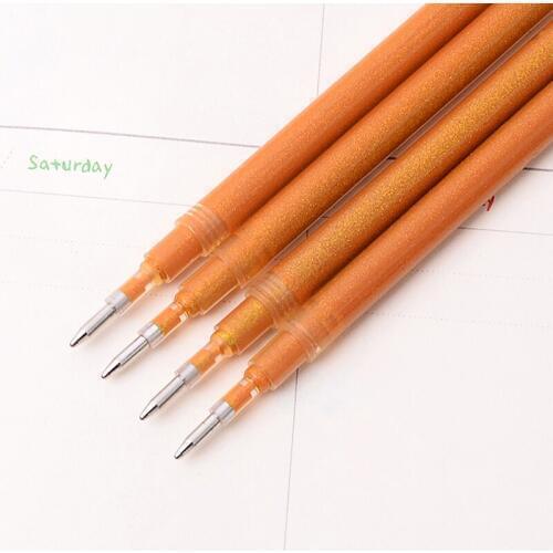 20 pcs/lot Gold Pen Refills Shinning Gel Ink Pen Refills Water Pen Replacement for Gel Pens Office and School Supplies