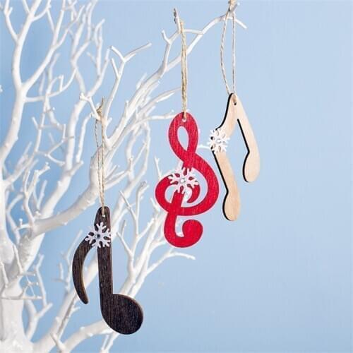 3/1pcs Wooden Painted Snowflake Musical Note Christmas Pendant for Party Christmas Tree Hanging Decoration Elf on The Shelf