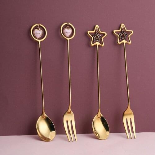 304 Stainless Steel Coffee Spoon Creative Mug Tea Spoon Watermelon Ice Cream Dessert Star Spoon Tableware Kitchen Accessories