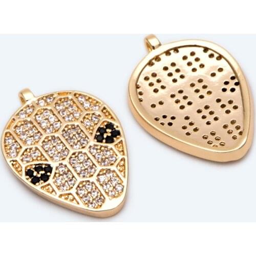 4pcs CZ Paved Gold ET Alien Charms UFO Earring Pendant For Jewelry Making DIY Material Supplies Handmade Craft (GB-2278)