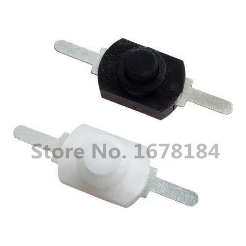 50pcs 1208YD White /Black DC 30V 1A On Off Mini Push Button Switch 1208-YD Self-locking control Flashlight Switchs