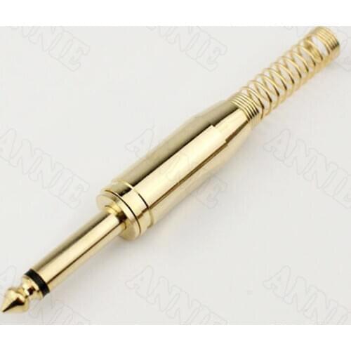 50pcs/lot Gold-plated High-end 6.35mm Male Plug 6.5mm Big Two Core Microphone/Mixer Audio Connector Single Track