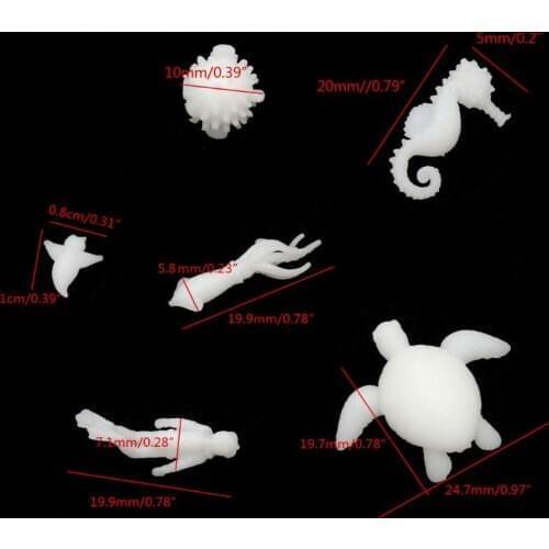 6Pc Silicone Mini Marine Modeling Beach Turtle Squid Resin Mold Jewelry Filling A0NF