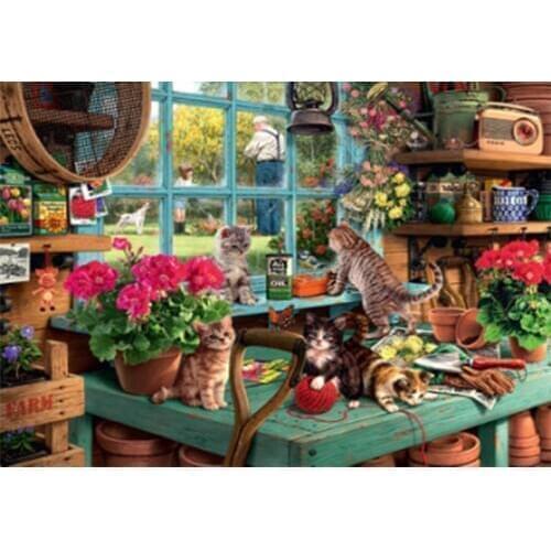 LI LOYE DIY Diamond Painting Cross Stitch Flower Full Rhinestones Mosaic 5D Diamond Embroidery Cat Decoration Painting Kit FZ682