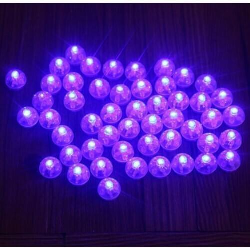Free Shipping 50pcs Round Led Flash Ball Lamps Balloon Lights for Paper Lantern Blue Led Wedding Party Decoration Light