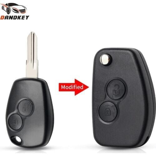 Dandkey 2 Buttons Remote Key Case Cover Modified Fild For Renault Megan Modus Clio Modus Kangoo Logan Sandero Duster