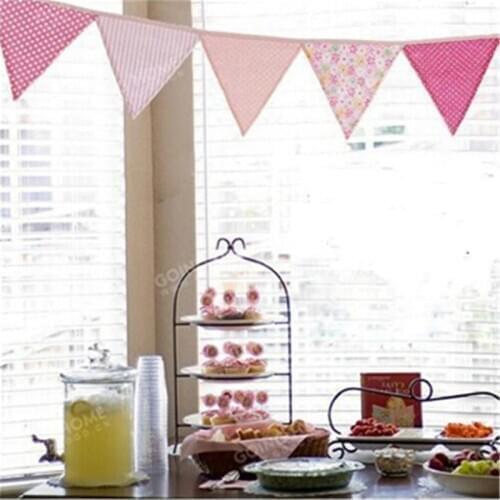 Colorful Fabric Flags Bunting Pennant Party Decoration Banner Home Decoration Party Supplies Events Wedding Decoration