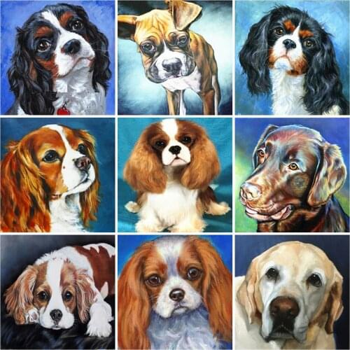 Evershine Diamond Painting Dog Pictures Of Rhinestones Diamond Embroidery Animals Cross Stitch Kit Mosaic Home Decor Gift