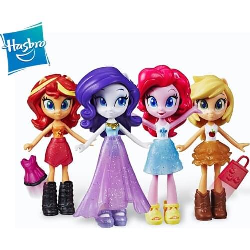 Hasbro My Little Pony Pinkie Pie Applejack Twilight Sparkle Rainbow Dash Equestria Girls Anime Figure Model Dolls Kids Toys Gift