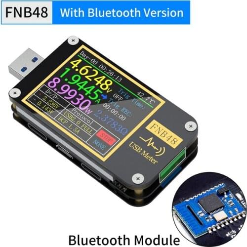 FNB48 PD Trigger Voltmeter Ammeter Current and Voltmeter USB Tester QC4 + PD3.0 2.0 PPS Fast Charging Protocol Capacity Test