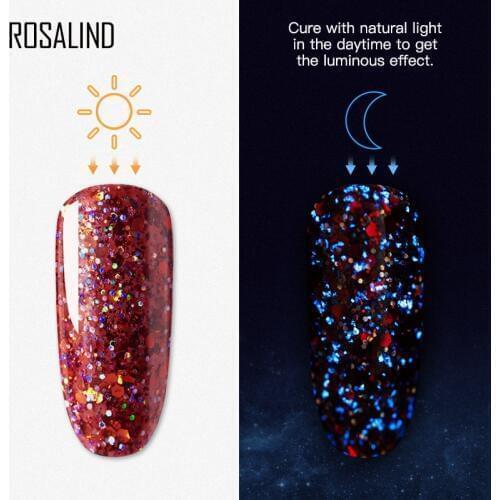 ROSALIND Red Diamond Glitter Gel Nail Polish Semi Permanent UV All For Manicure Hybrid Varnishes For Nail Art Design Top Base