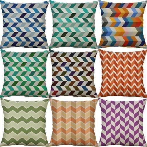 Cotton painting Line Decor Oil Cover Home Cushion pillow geometry case Sofa