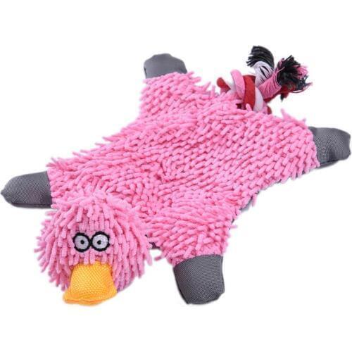 Pet Dog Squeaky Toy Plush Cotton Rope Durable Cute Papa Duck Making Sound Dog Training Teething Chew Toys For Small Medium Dogs