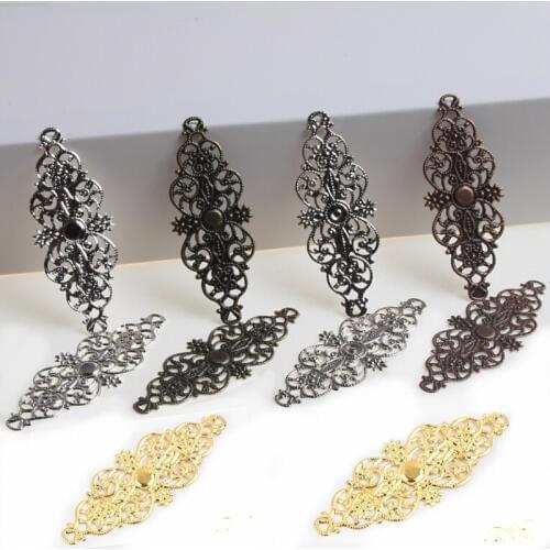 50Pcs Pick Colour Rattan Filigree Wraps Connectors Crafts DIY Jewelry Findings DIY Connector