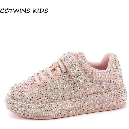 Kids Casual Sneakers 2021 Autumn Girls Fashion Glitter Shoes Baby Boys Brand Sports Running Trainers Rhinestones Solid Non-slip