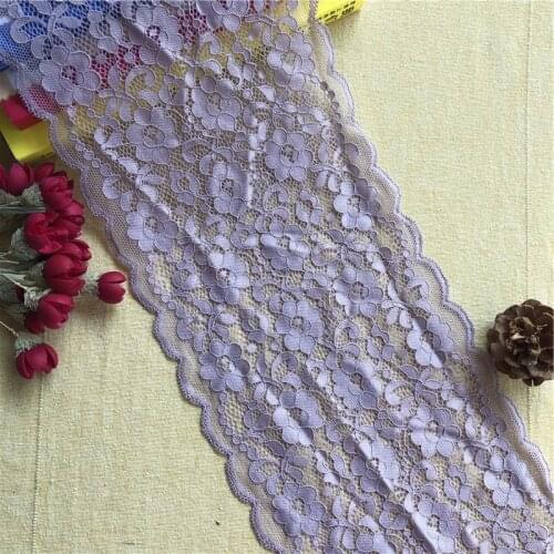 2019 High Quality Elastic E2246 Lace Ribbon Tape Wide Trims Stretch Lace For Sewing Decoration African Lace16CM