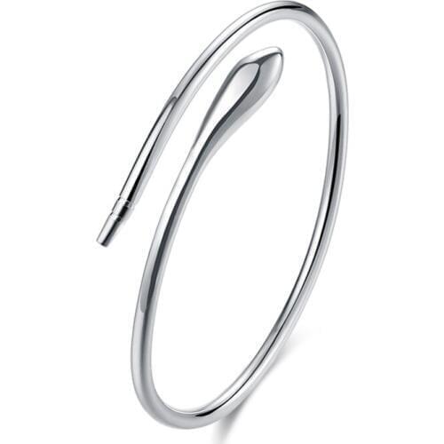 Fashion silver color woman snake bangles cute party birthday gift pulseira feminina Top quality ANGELTEARS