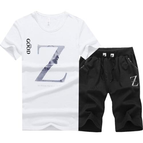 Two Piece Mens Suit 2021 Summer Men Short Sleeve t Shirt Cropped Top Shorts Mens Tracksuit Design Fashion T-Shirt Men Set