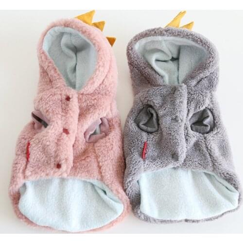 Soft Pet Dog Coat Winter Clothes Puppy Dog Hooded Jacket Warm Plush Pet Coat Fleece Hoodies Sweater Small Dog Kitted Clothing