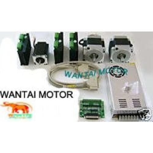 Nema 34 Spindle Dual Shaft 1232oz-in Wantai Stepper motor 3 Axis & Nema23 with 425oz-in CNC Foam Nill Engraving Cut