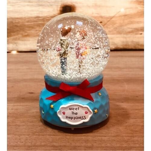 Valentine Gift Color Changing Lighted Musical Romantic Snow Globe