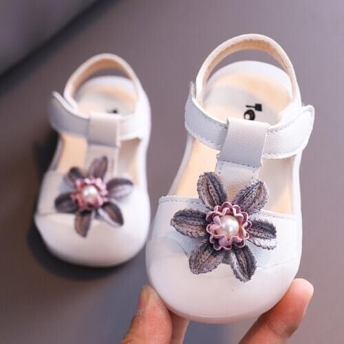 Sweet Girls Sandals 2020 Summer New Children Girls Cute Flower Princess Shoes Baby Soft Non-slip Bottom Shoes