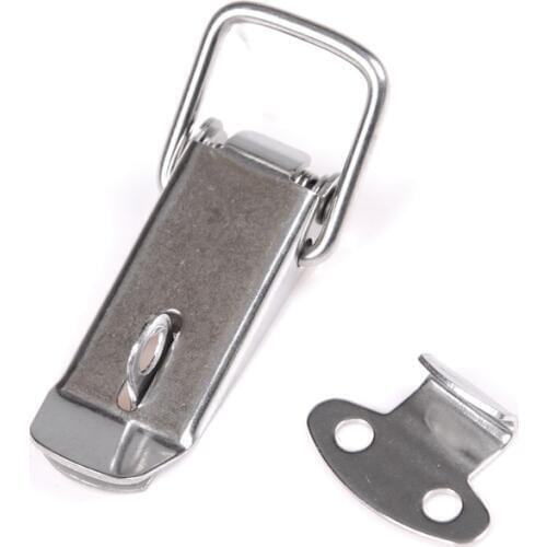 Cabinet Boxes Spring Loaded Latch Catch Toggle Locks Hasp Iron Hasp For Sliding Door Window Cabinet 1PCS 27*74mm