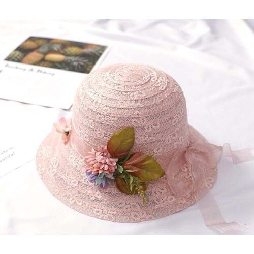 XEONGKVI Rural Wind Flower Ribbon Parent-child Sun Hats Spring Summer Wide Brim Straw Hat For Women Girl