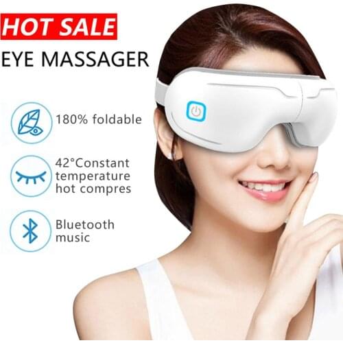 Foldable Rechargeable Eye Massager Eye Care Device Vibration Hot Compress Instrument with Music Eye Protection Massager