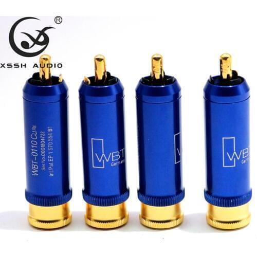XSSH AUDIO 8pcs Free shipping 0110Cu nextgen signature RCA 2 sets of 8 pieces copper high end connector Male Plug