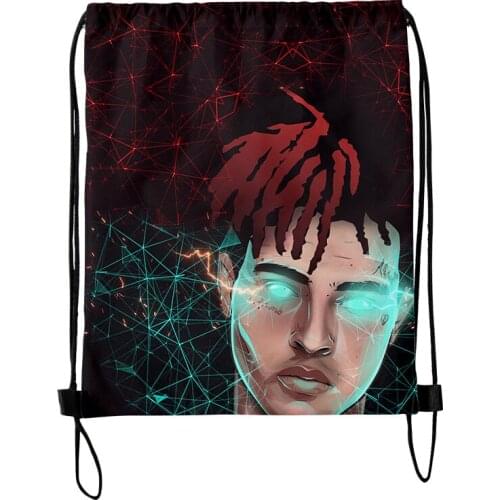 XXX Tentacion Fashion Style Student Shoulder Storage Bag Drawstring Travel Beach Backpack Toys Shoes Clothes Organizer