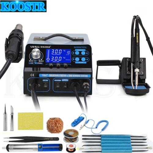 YIHUA 992DA+ LCD Digital Triad Heat Gun Desoldering Station Intelligent Smoking Hot Air Soldering Lron Tool Welding Repair Board