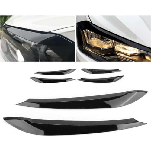 Headlight Eyelids Eyebrows Trims Sticker Replacement for Volkswagen Polo MK6 AW Standard 2018 2019 2020 2021 Headlight Eyebrow