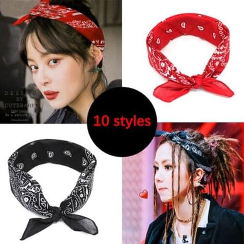 2021 Bohemia Cute Hair Bands for Girl Women Hair Accessories Soft Elastic Headband Retro Printing Cross Turban Bandanas Headwear