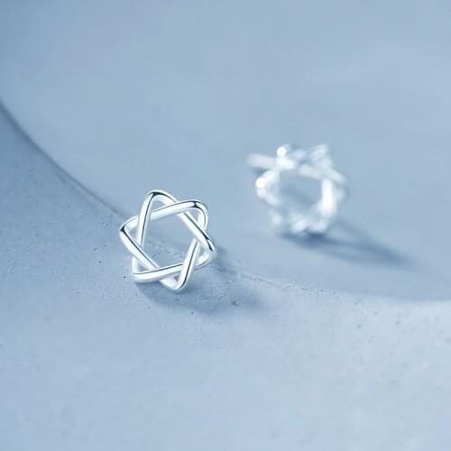 925 Sterling Silver Star Stud Earring for Women Wedding Jewelry pendientes plata de ley 925 mujer eh971